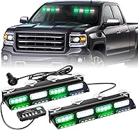 Vista 7 de XRIDONSEN Luces estroboscópicas de emergencia para salpicadero, advertencia intermitente de seguridad ámbar con controlador de pantalla digital