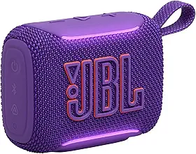 JBL GO 5 Altifalante Bluetooth ultraportátil com som Big JBL Pro e graves fortes, emparelhamento AirTouch, design impermeável e tempo de reprodução de 10 horas, cor roxa