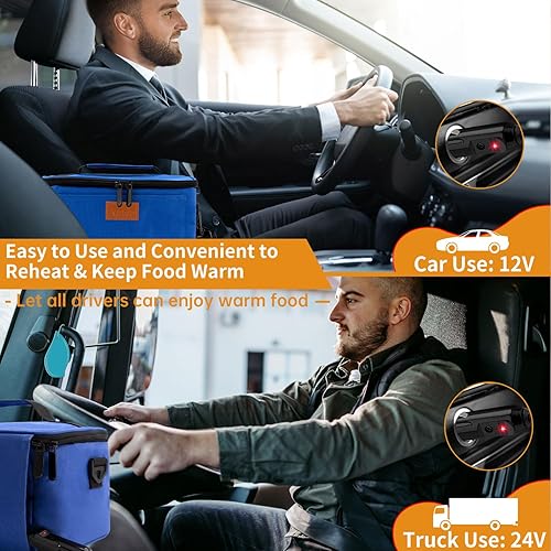 Miniatura 2 de Aotto - Horno portátil, 12 V, 24 V, 2 en 1, calentador de alimentos portátil para automóvil, microondas, mini bolsa de calentamiento de alimentos,