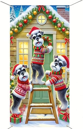 Miniatura 14 de Cubierta de Puerta de Linterna de Muñeco de Nieve Roja 71 x 35 pulgadas, pancarta de entrada de porche de vacaciones de invierno para decoración de