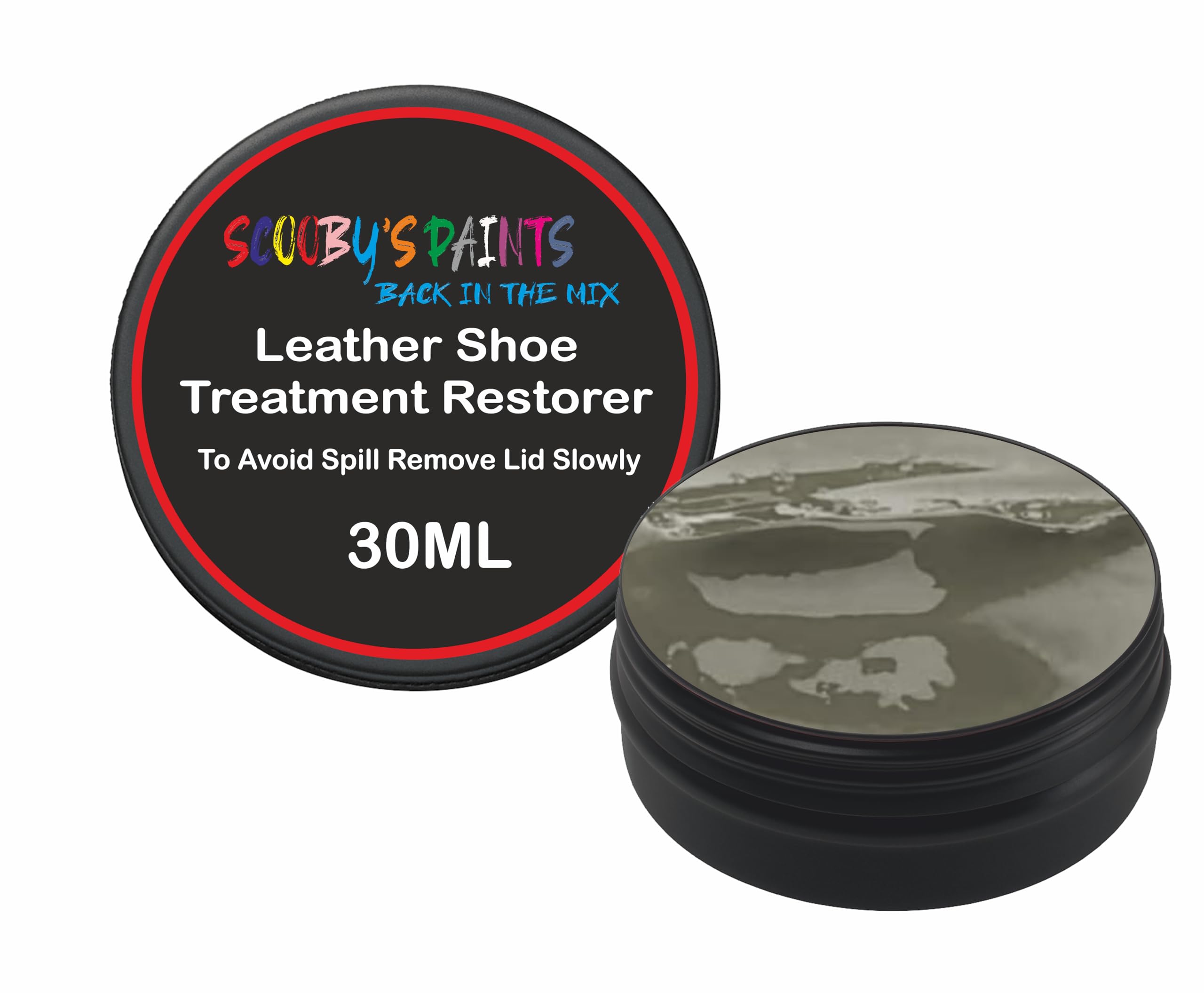 Scooby Paints Leather Shoe Colour Restorer Recolouring Balm Repair Treatment for Faded & Worn Absorbent Leather Furniture, Sofas, Chairs (OLIVE GREY)