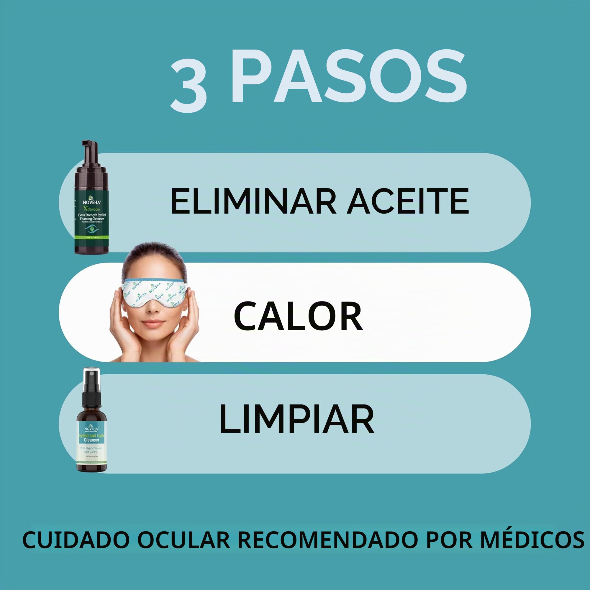NOVEHA Demodex - Limpiador espumoso extra fuerte, con extracto de aceite de árbol de té, 100 ml