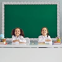 Vista 6 de Zonon 65 Feet Bulletin Board Borders Black and White Polka Dots Striped Grid Borders Decorative Straight Scalloped Wavy Rolled Trim Classroom Back