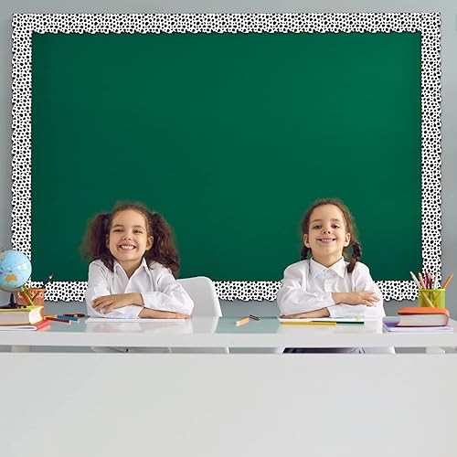 Miniatura 6 de PerKoop 2 rollos de 131 pies de borde decorativo para tablón de anuncios para aula, borde de papel blanco para decoración de regreso a clases