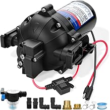 EF5500-BOX-QA 12V Sprayer Pump, Soft Wash Pump, 5.5GPM 60 PSI Diaphragm Pump, Pressure Switch and Self-Priming, Chemical and Corrosion Resistant for Agricultural Spraying, RV, Boats,Quick Attach Ports