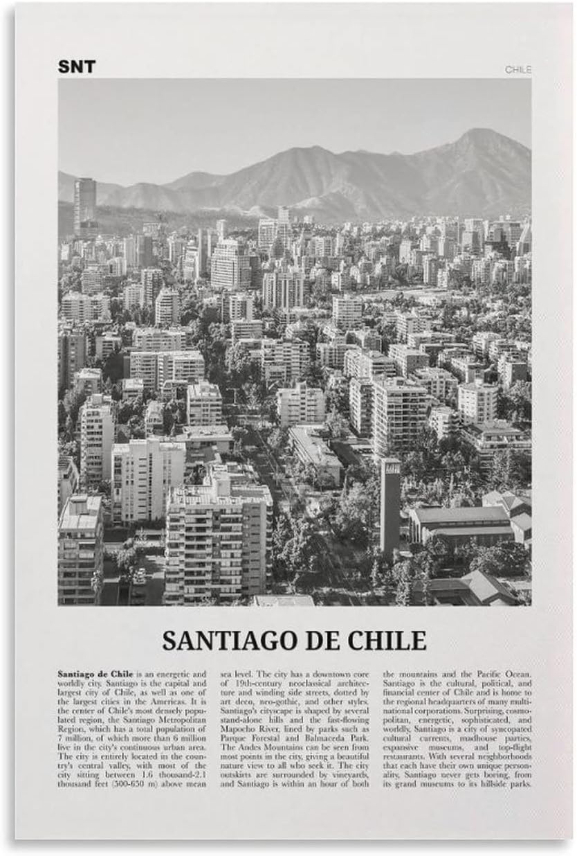 ZYSYML Santiago De Cali Print Black And White, Santiago De Print Black