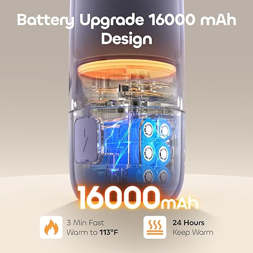 Miniatura 2 de QIBOX Calentador de biberones portátil para viajes, calentamiento rápido de leche materna y fórmula de 36 W, carga rápida de 36 W, gran capacidad de