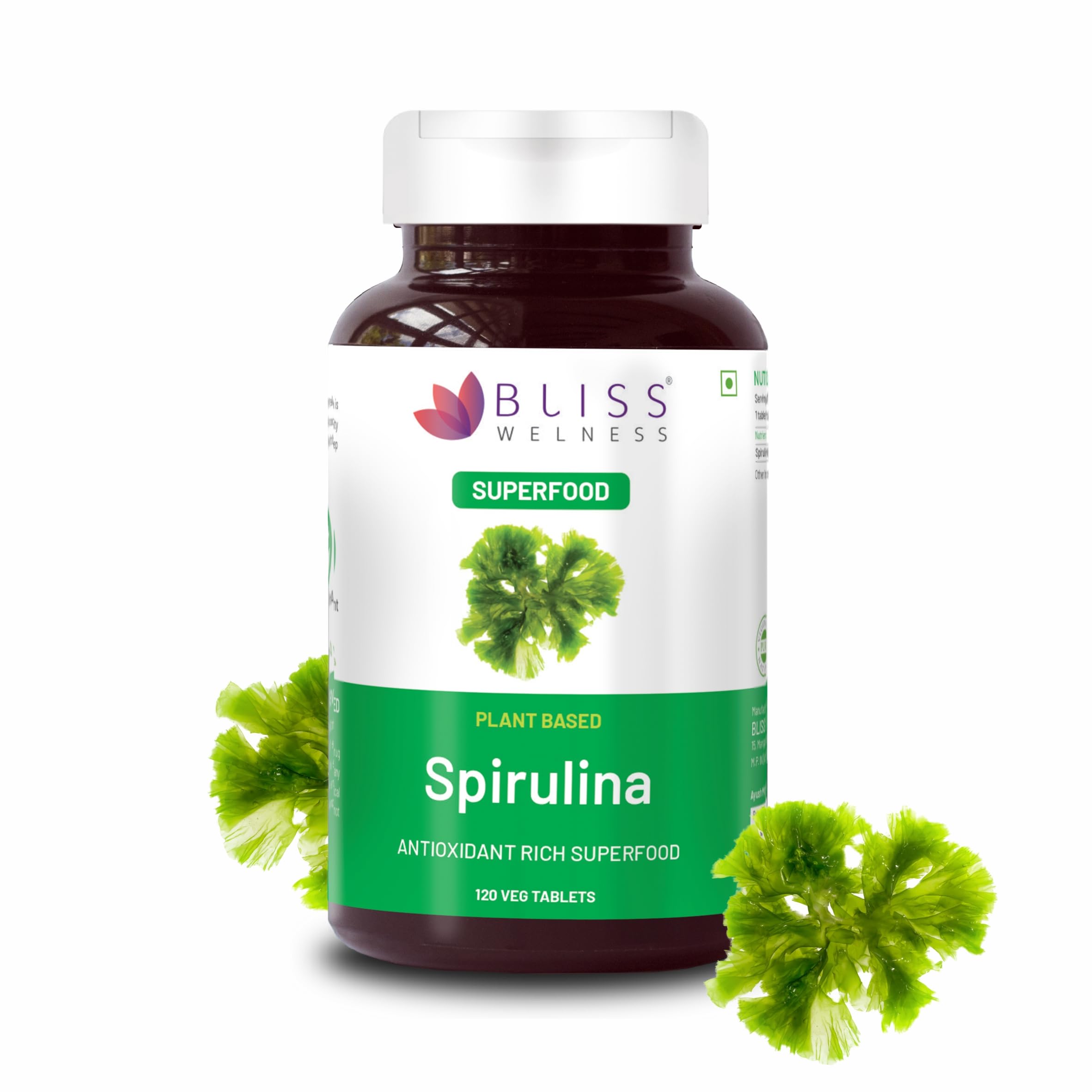 Bliss Welness Spirulina 1000 MG Daily Superfood, Immunity Booster with Rich Antioxidant, High Energy Detox Vegetarian Health Supplement - 120 Tablets (B09PGF7HLS) Amazon Price History, Amazon Price Tracker