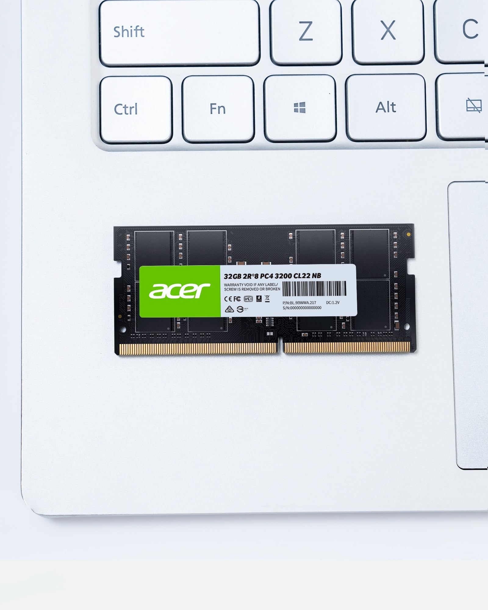 Acer SD100 32GB DDR4 SODIMM 3200MHz CL22-260-Pin Computer RAM - Low Voltage Speichermodul - PC Arbeitsspeicher für Laptop & Notebook Upgrade (Single)