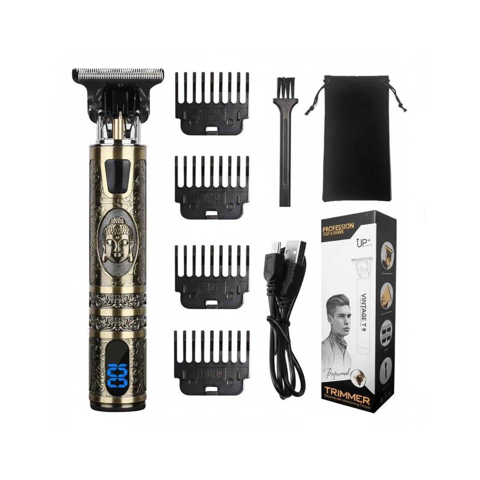 CALANDIS Powered Grooming Tool Trimmer Portable Cordless Hair Trimmer Long Life Energy-Efficient Barber Trimmer for Men, Barbers, Home Haircut, Barbershop Bronze Buddha-image-14