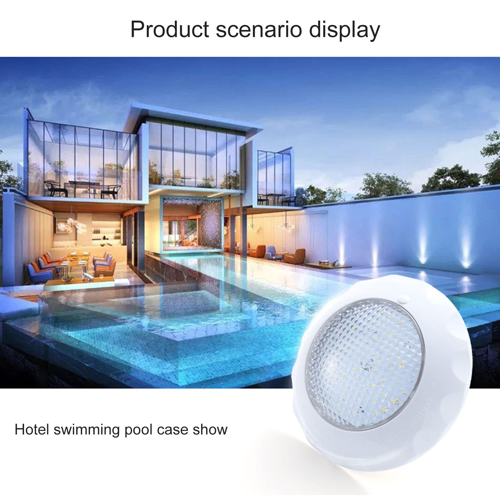 Aramox LED-Poolleuchte, ABS-PC, Unterwasser-LED-Licht, AC 12 V, 15 W, IP68, mit Wandmontageplatte, mit Epoxidharz Gefüllt, 50.000 Stunden, Weiße Poollampe für Schwimmbäder, Brunnen, Teich, Aquarium