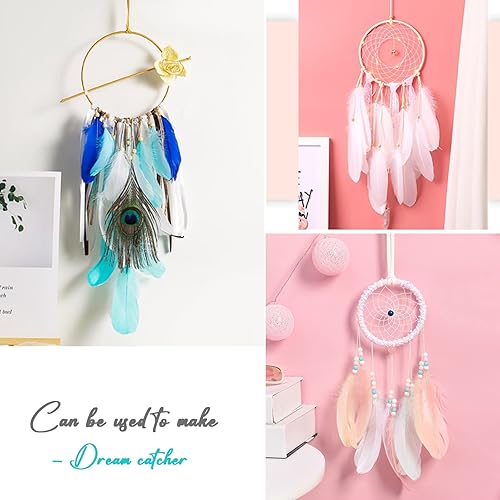 Miniatura 5 de FeelfunFeather 120 plumas de ganso coloridas naturales a granel de 6-8 pulgadas, 5.9-7.9 in, plumas de ganso Nagoire para manualidades, bricolaje,