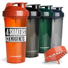Smartshake Lite 4 Pack 800 ml | 27 oz Leak-Proof Protein Bottles, BPA-Free Protein Shaker Bottle, Durable Shaker Cups For Protein Shakes, Protein Shake Bottle for Gym, Nature - Multicolor