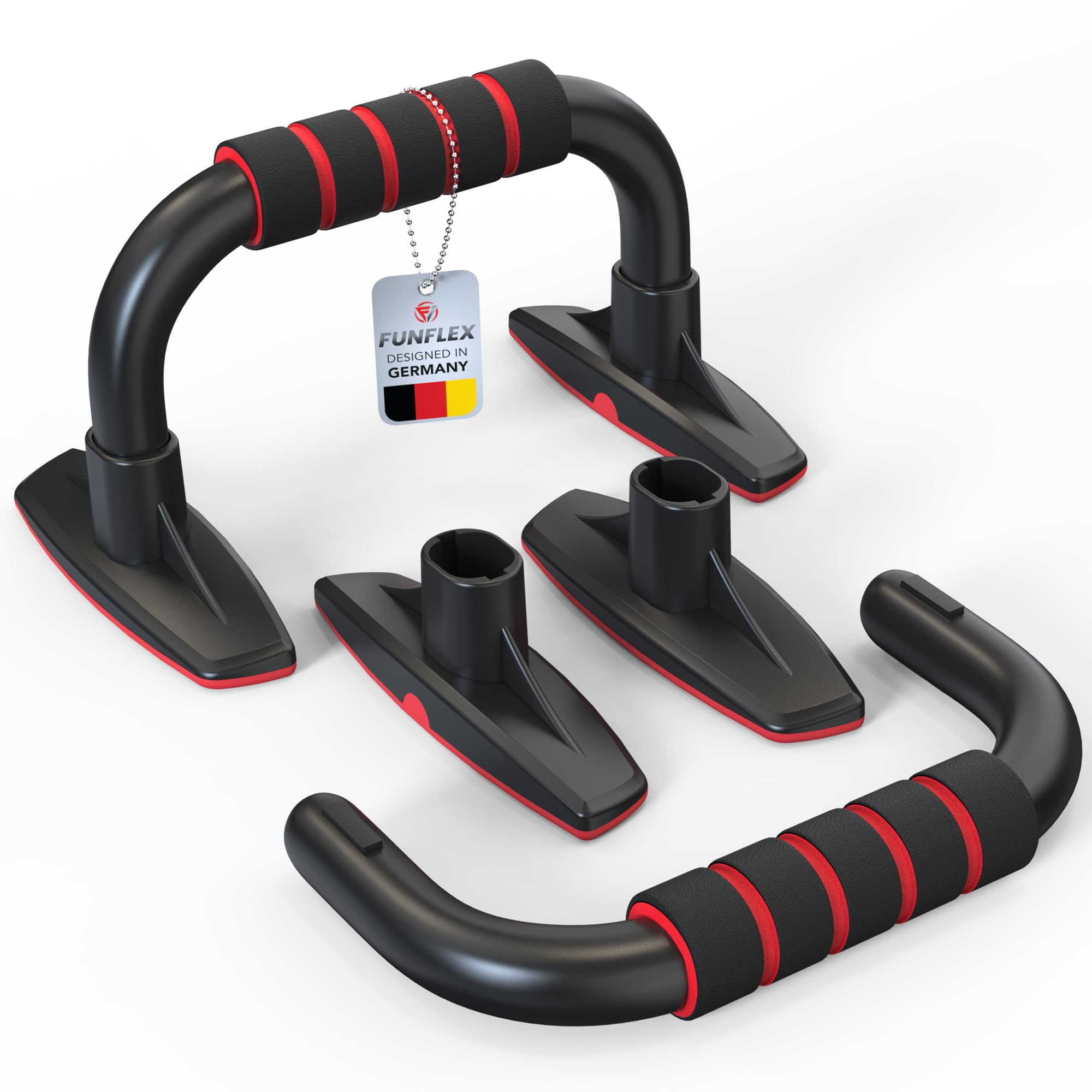 FUNFLEX Maniglie Push-up Set per Allenamento Parte Superiore del Corpo – Barre Push-up Antiscivolo – Accessori Fitness per Casa
