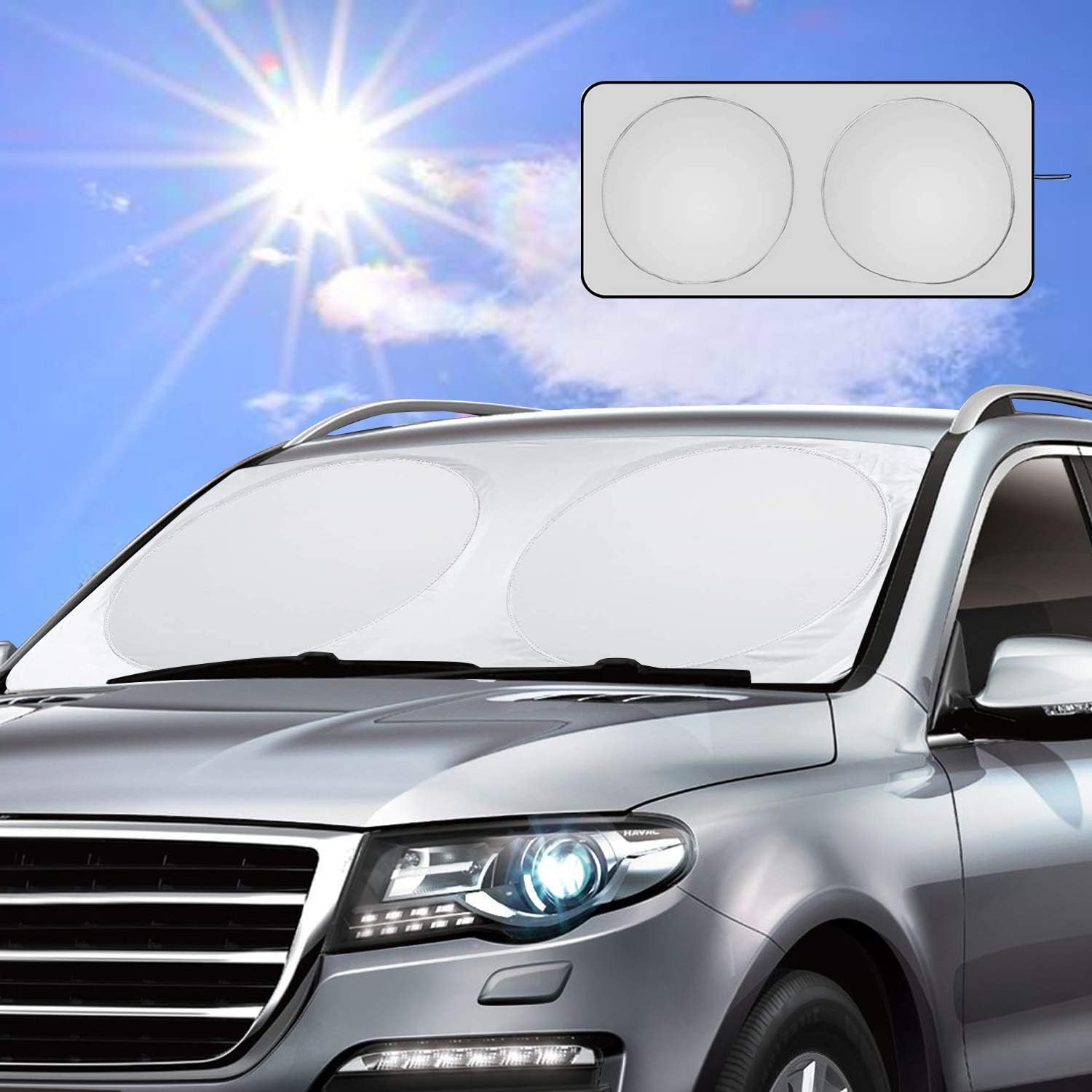 Vintoney Car Windshield Sunshade Blocks UV Rays Sun Visor Protector