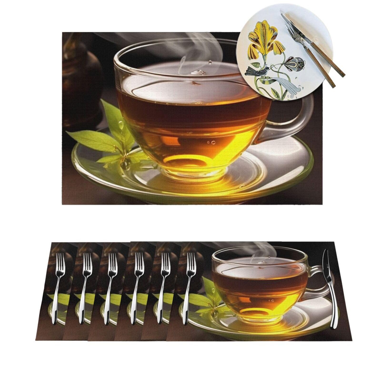 Sets de table tissés en PVC pour repas en extérieur et dîners sur la terrasse