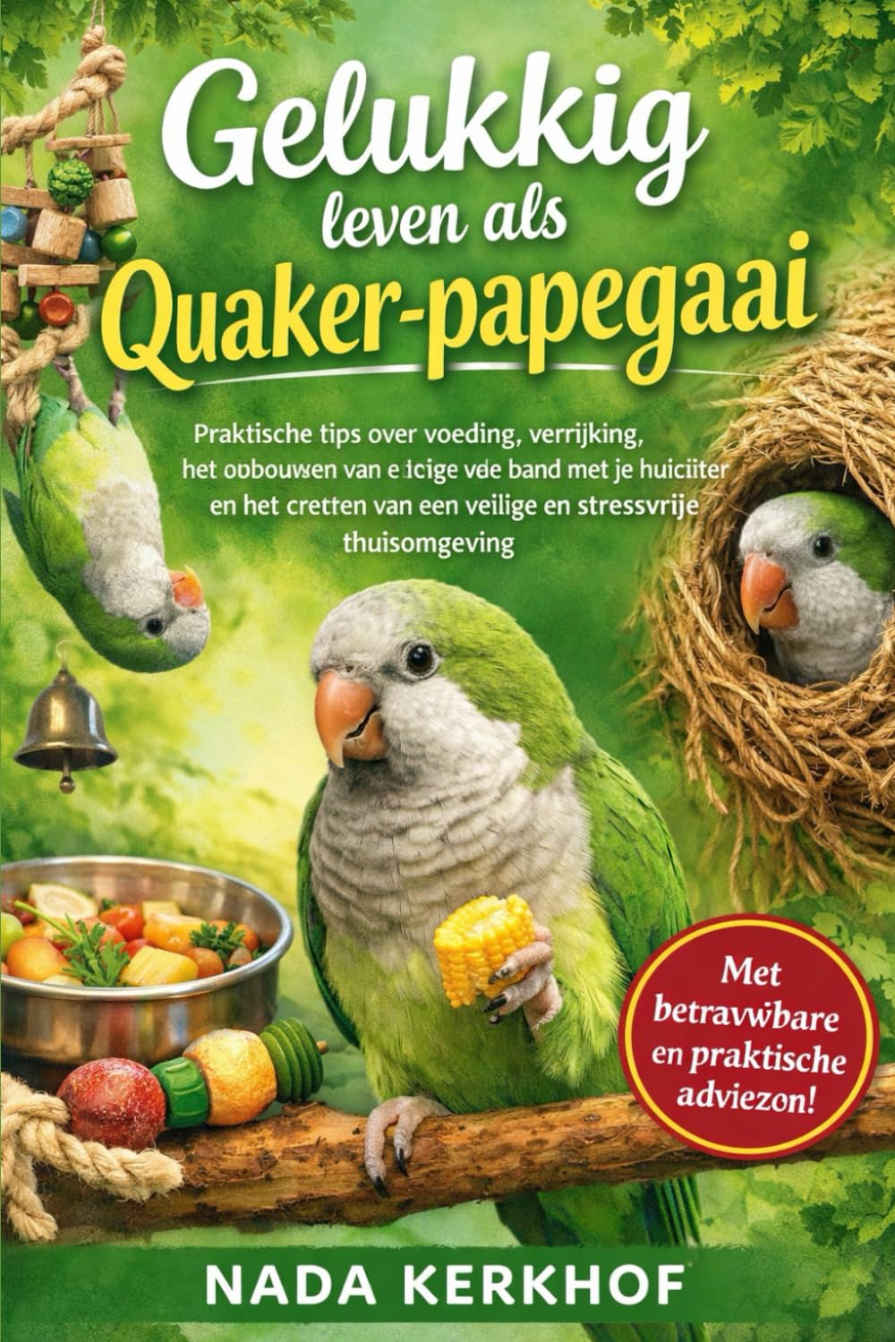 Gelukkig leven als Quaker-papegaai: Praktische tips over voeding, verrijking, het opbouwen van een goede band met je huisdier en het creëren van een veilige en stressvrije thuisomgeving.