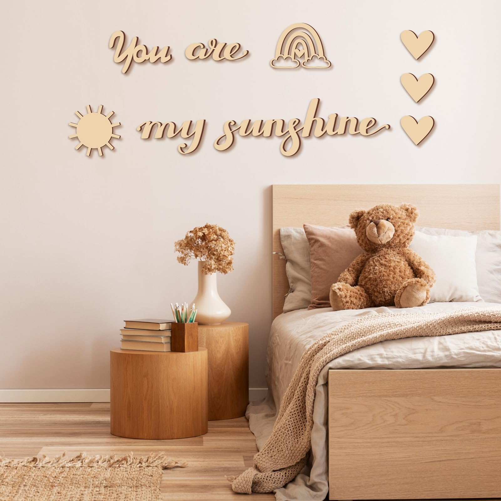 Snapklik.com : 9 Pcs Rainbow Nursery Wall Decor You Are My Sunshine ...