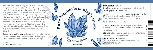 Miniatura 2 de Polvo de bisglicinato de magnesio puro - Bisglicinato 200 mg de magnesio elemental por gramo - Sin estearato de magnesio (500)