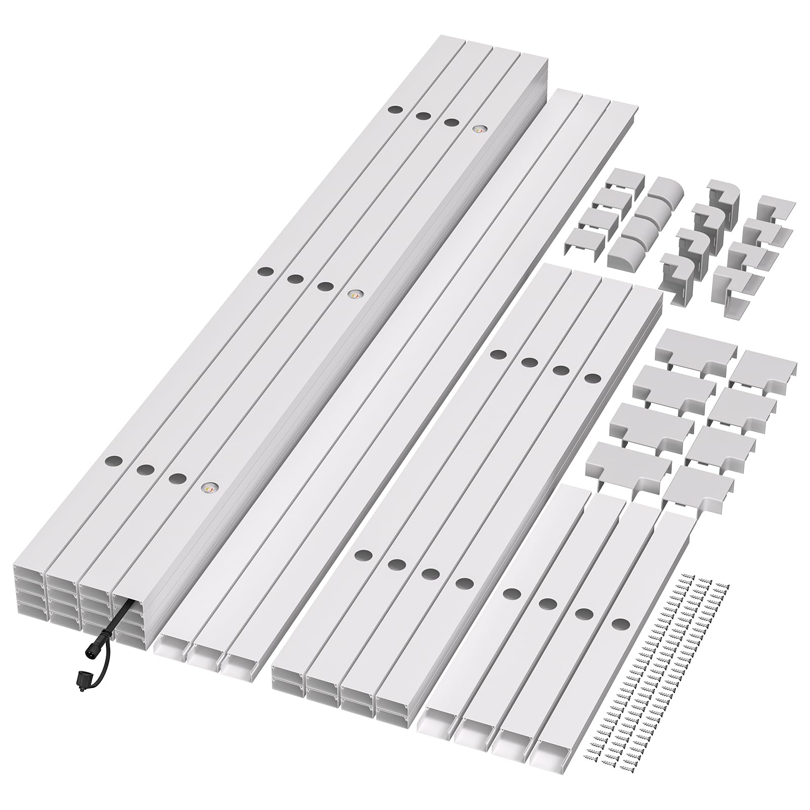 Track-Mount Kit Compatible with Govee Permanent Outdoor Lights 1/2/Elite?(Modal?H705B, H705C, H705D, H705E, H705F),Durable LED Light Bar Track, Easy Installation Total 98ft