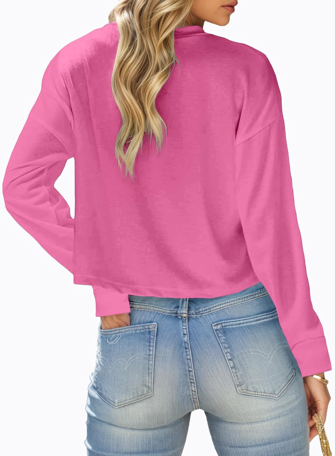 Tankaneo Womens V Neck Cropped T Shirts Casual Summer Crop Tops Half Sleeve Solid Color Crop Baisc Tees - Image 3