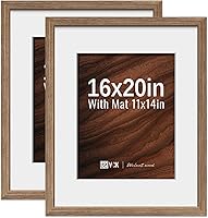 Vista 166 de VCK Paquete de 2 portarretratos de 8 x 10 pulgadas, roble natural, madera de alta gama con vidrio templado, para fotos de 5 x 7 pulgadas
