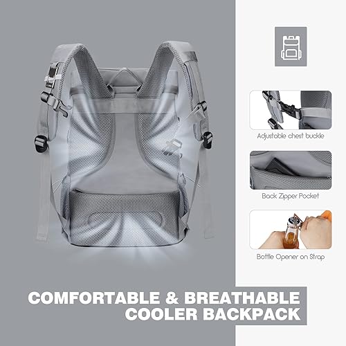 Miniatura 5 de Maelstrom Mochila enfriadora, 35 latas, a prueba de fugas, bolsa térmica suave aislada, enfriador de camping, enfriador de playa, mochila de pecho