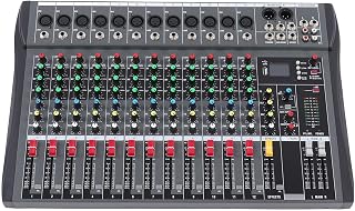 Clean Sound Mixer Board, 12 Channel Mixer for Home Karaoke, DJ Events, and Live Singing, Ultra Low Noise with Reverb Delay Effect, Noiseless Output, Headphone Support, Music