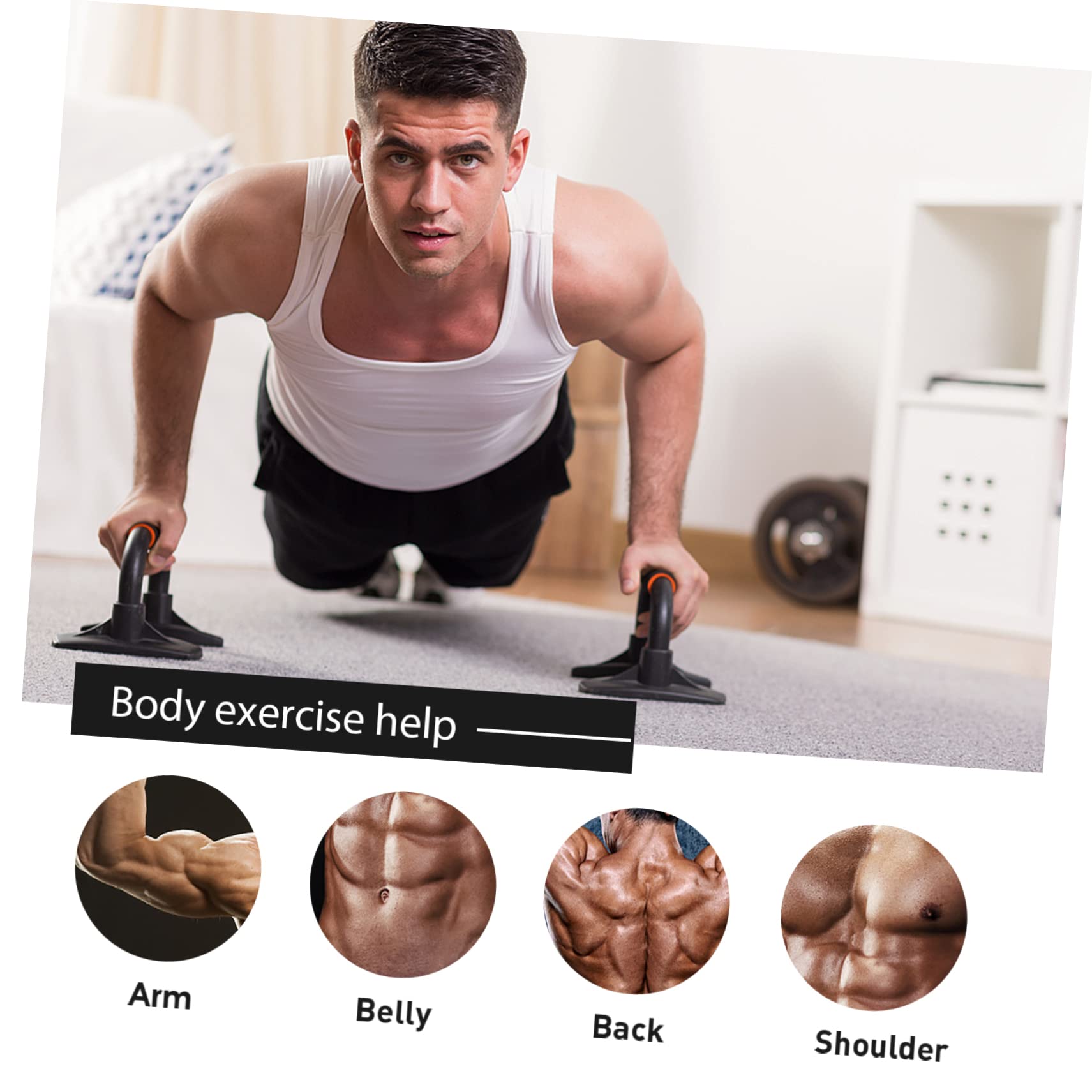 BCOATH Push-up Stands System Fitness Push up Device Red Exercise Frame for Home Arm Strength Training