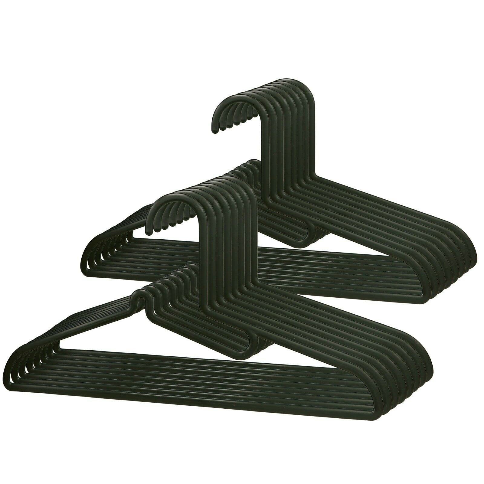 Aspect Pack of 50 Black 4 in 1 Non-slip Neckline Plastic Hangers | Protect Neckline of Clothes | Space Saving, Smooth Finish, Fabric Friendly | Keep Suits, Shirts & Pants Organised