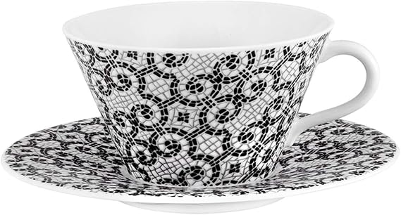 Vista Alegre Porcelain Portuguese Cobblestone Tea Cups & Saucers Set of 2