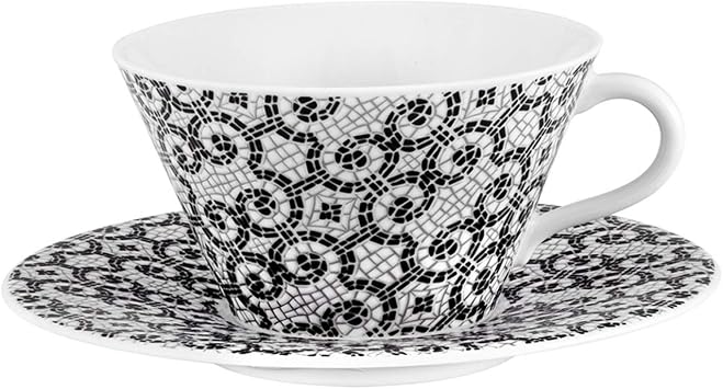Vista Alegre Porcelain Portuguese Cobblestone Tea Cups & Saucers Set of 2