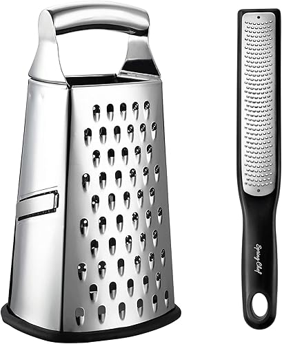 Spring Chef Rallador de caja profesional, gran y premium, negro - Paquete de 2 productos