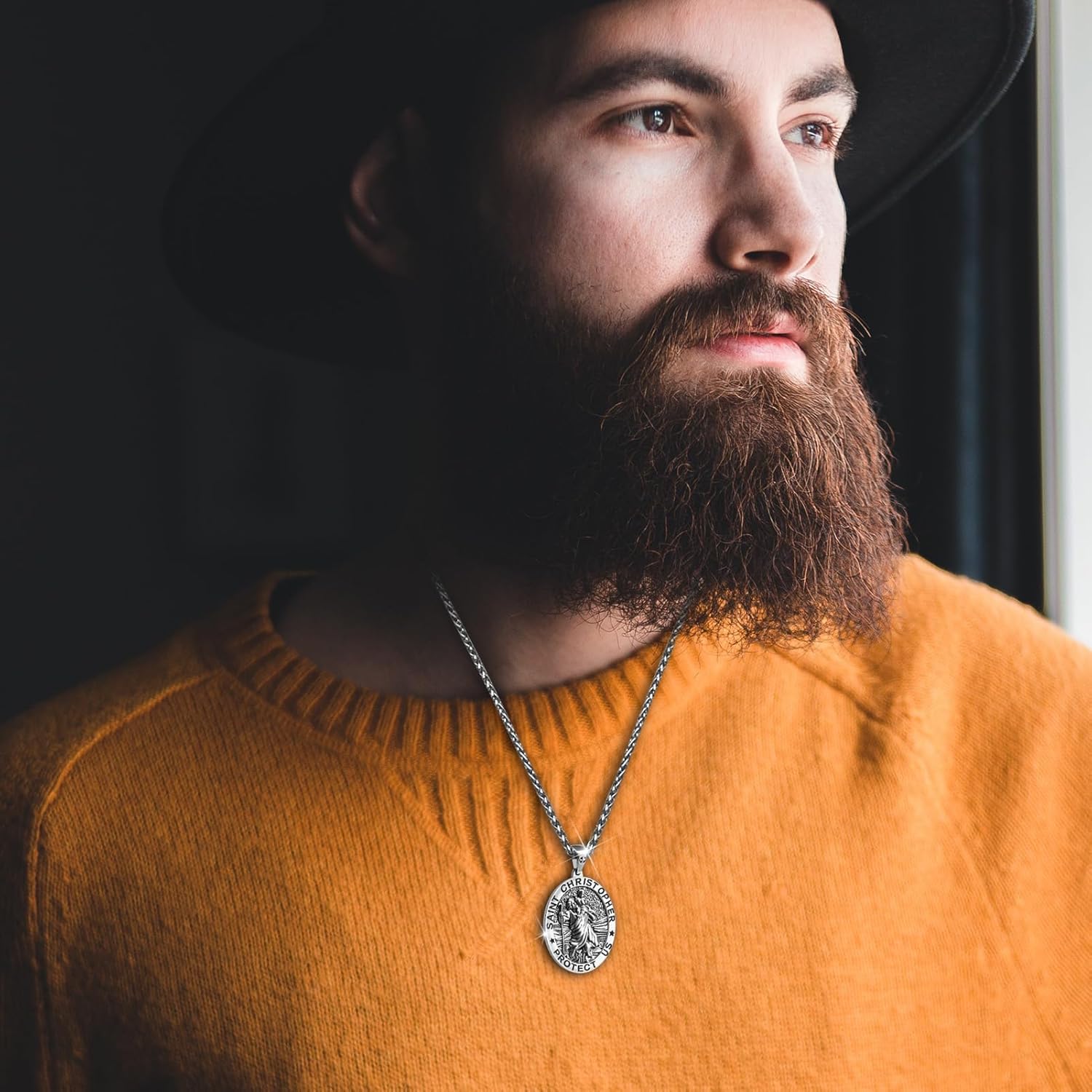 Saint Christopher Necklace St Christopher Medal Bless Safety Religious Pendant Gift for Men, Women, Family, Parent, Friend - Image 4