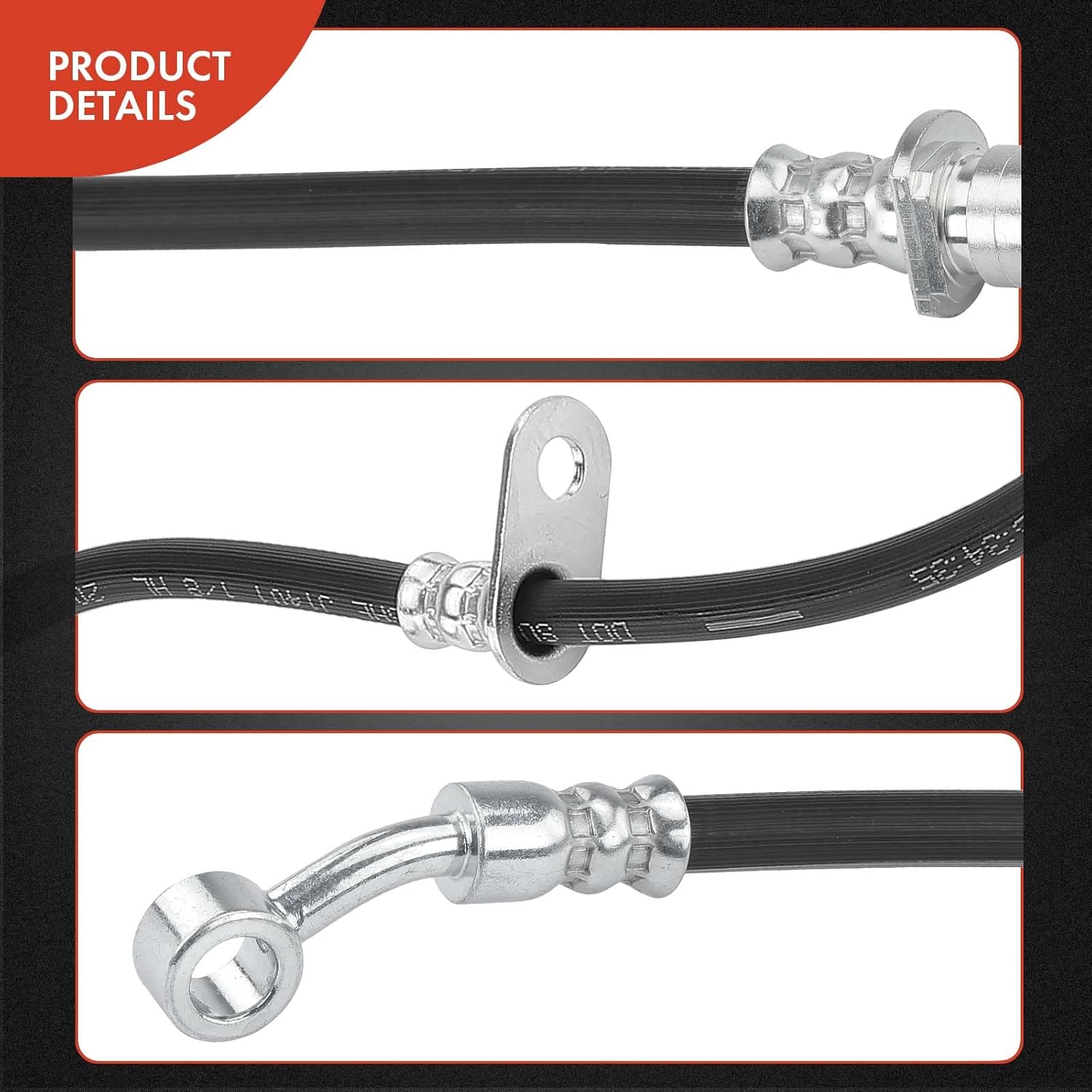 A-Premium Front Driver and Passenger Brake Hydraulic Hose Compatible with Honda Models - Civic 2006 2007 2008 2009 2010 2011 1.8L 2.0L - Replace# 01464SVAA00(Pack of 2)