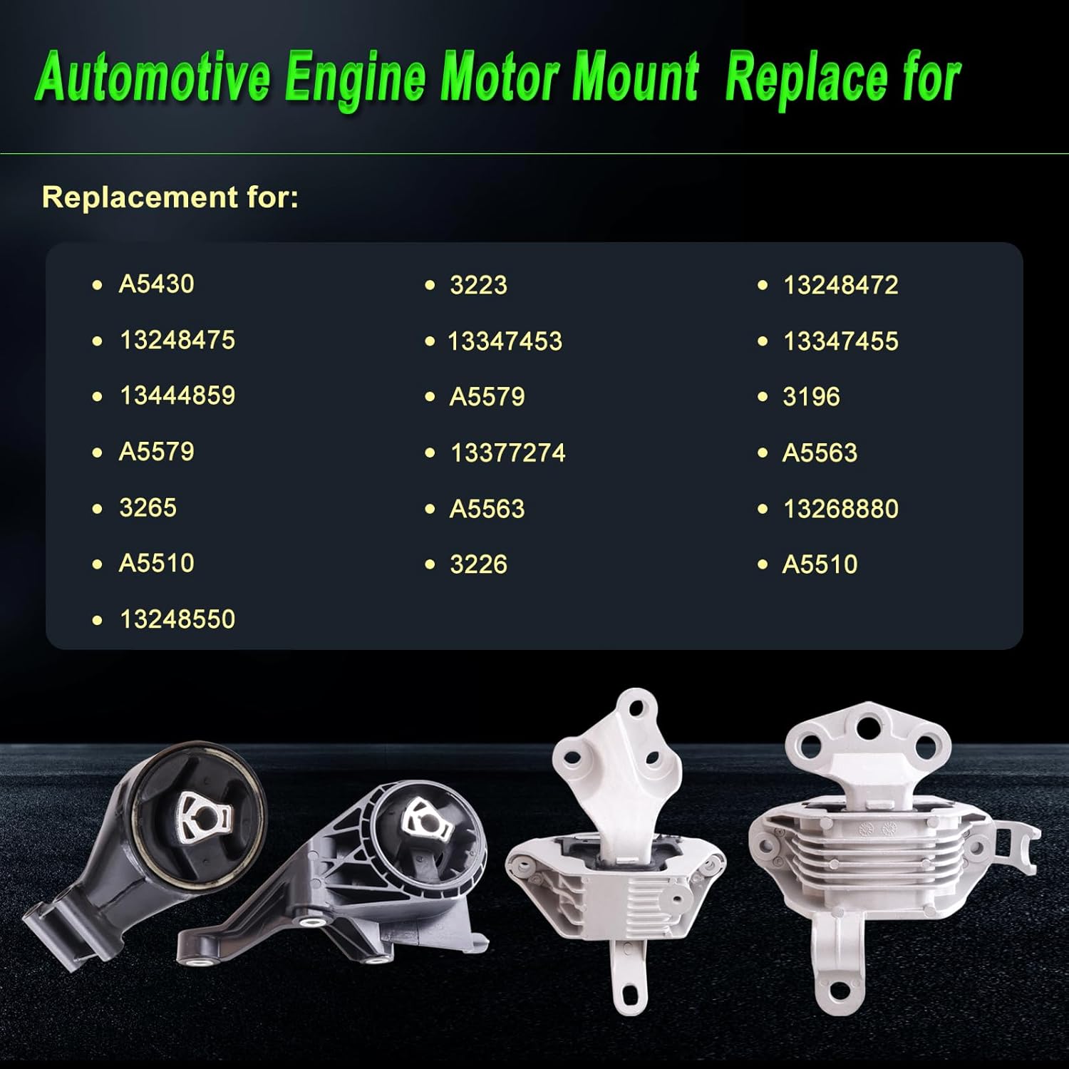 Engine Motor Mount Compatible with Cruze 2010-2016 1.4L Automatic Trans. Cruze Limited 2016 1.4L Automatic Trans,Replacement for A5579 3196 A5510 3226 A5430 3223 A5563 3265