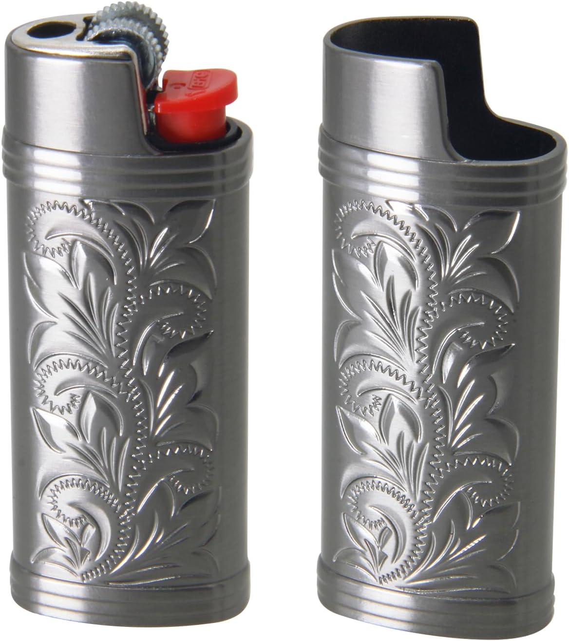 KIBBEH 2 Pack Metal Lighter case Cover, Vintage Floral