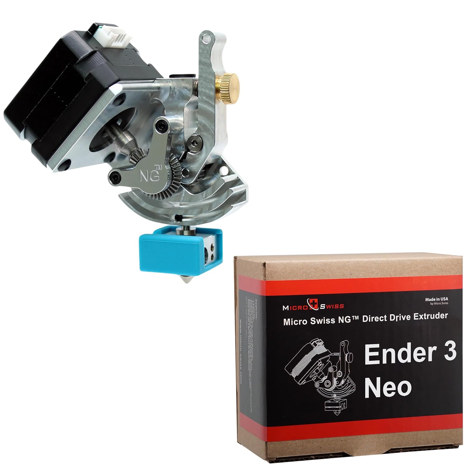 Microswiss NG™ Direct Drive Extruder for Creality Ender 3 Neo Series (Drop in Upgrade, No modifications Required) (for Ender 3 V2 Neo)