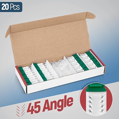 Miniatura 266 de Everest - Paquete de 50 conectores Keystone RJ45 Cat6 en ángulo de 45°, color blanco, conectores RJ45 hembra de perfil delgado, conector Keystone