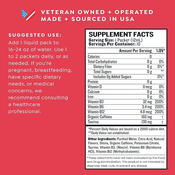PROTEKT Zero Sugar Energy Drinks - Keto Natural Mix, Liquid Vitamin B Drink, Organic Caffeine Blend, On-the-Go Liquid Pack, Zero Sugar Mixed Berry Energy Packets by Mark Healey,Pack of 10