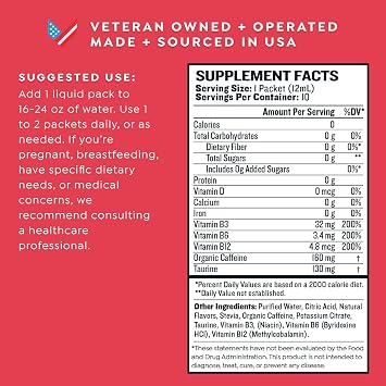 PROTEKT Zero Sugar Energy Drinks - Keto Natural Mix, Liquid Vitamin B Drink, Organic Caffeine Blend, On-the-Go Liquid Pack, Zero Sugar Mixed Berry Energy Packets by Mark Healey,Pack of 10