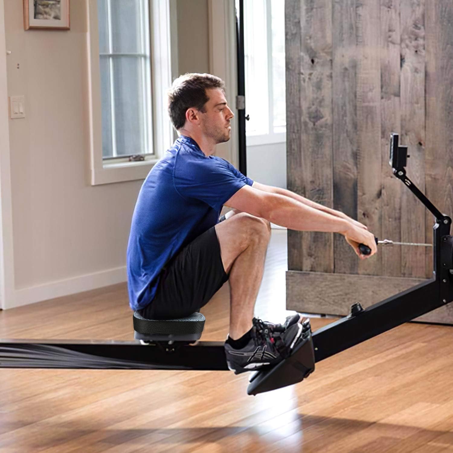 Kohree Rowing Machine Seat Cushion for Concept 2, Model D & E, Indoor Water Rower Machine Seat Pad with Thicker Memory Foam, Washable Cover and Straps for Exercise Recumbent Stationary Bike