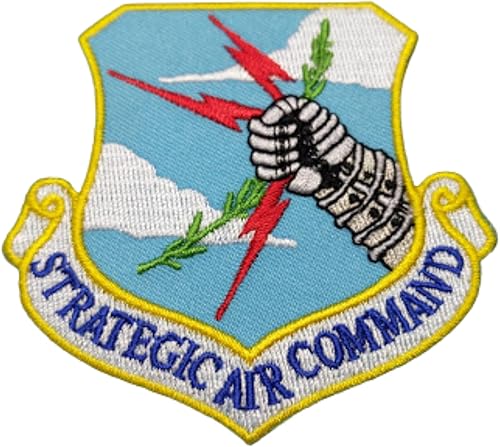 Parche bordado de la Fuerza Aérea Estratégica de la Fuerza Aérea de los Estados Unidos, con adhesivo termoadhesivo (color completo)