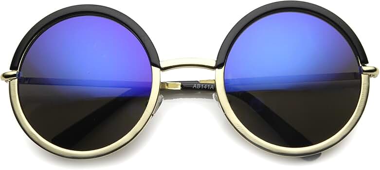 Amazon.com: zeroUV Women's Oversize Two Tone Flash Mirrored