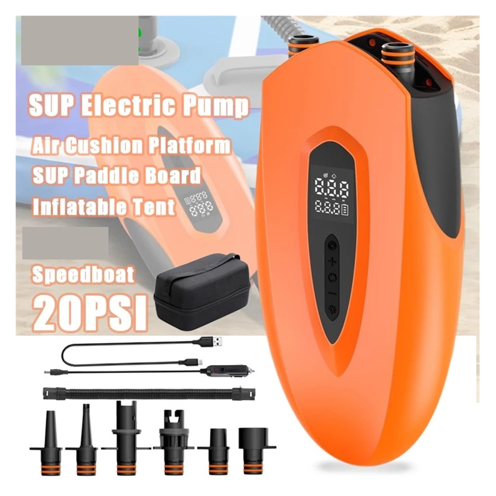 Amazon.co.jp: 空気入れ SUP電動ポンプ ポータブル 自動シャットオフ