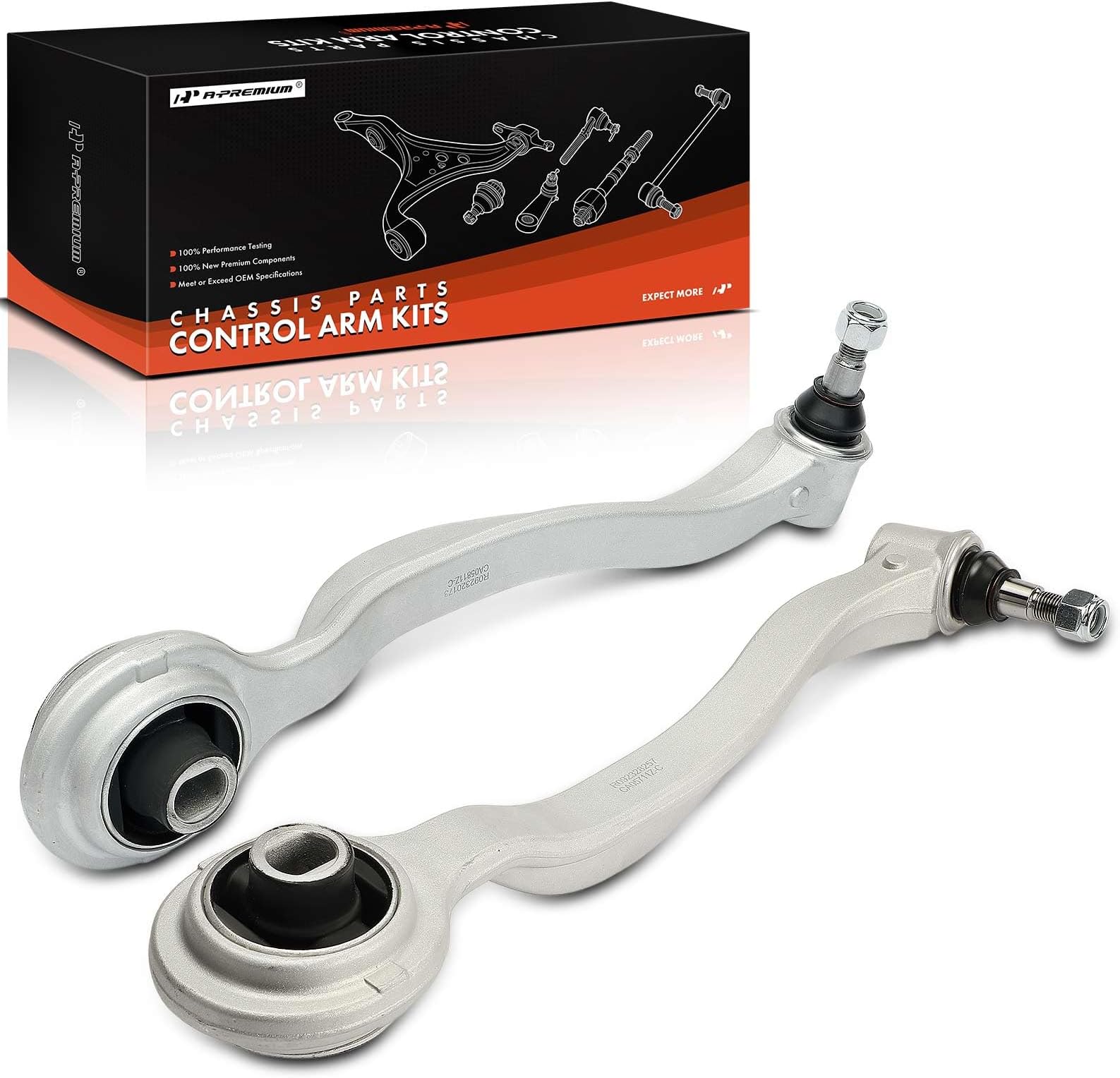 A-Premium 2 x Front Lower Control Arm, with Ball Joint & Bushing, Compatible with Mercedes-Benz S430 & CL500 & S500 00-06, S600 & S55 AMG & CL600 & CL55 AMG 01-06, CL65 AMG 05-06, S350 & S65 AMG 06