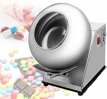 180w Automatic Tablet Coating Machine,3-6kg/Hr 520rpm Chocolate Coating Machine,Sugar Coating Machine,Commercial Chocolate Machine,Candy Coater Machine,Polishing,Coating,Rounding,Drying,110V