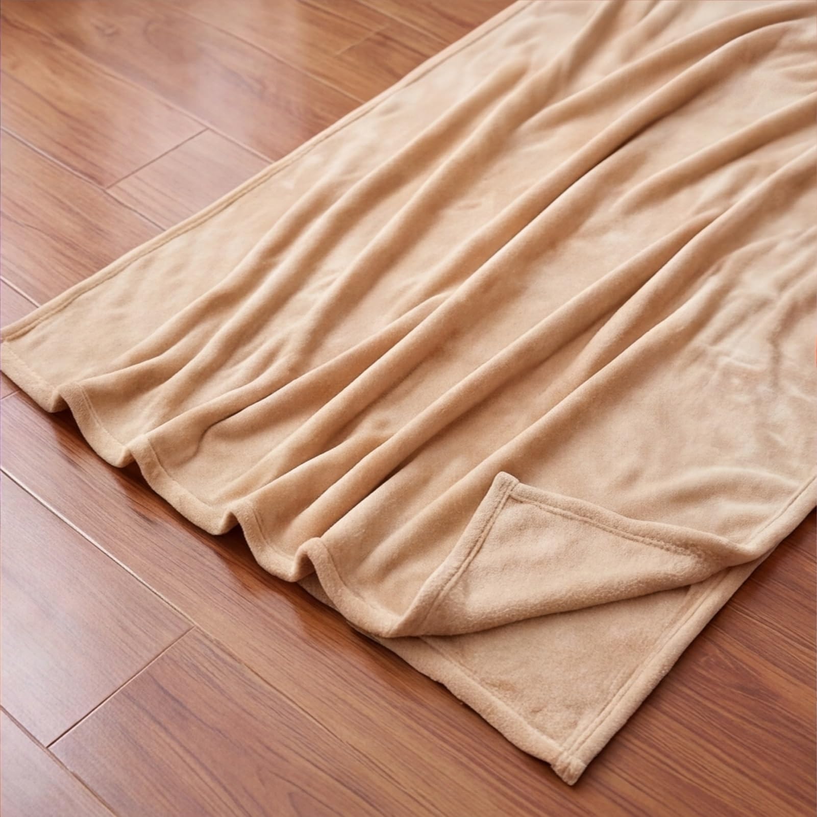 Plaid canapé 95 x 325 cm chameau couverture douce et chaude