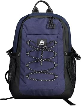 La Martina Blue Polyester Mens Backpack