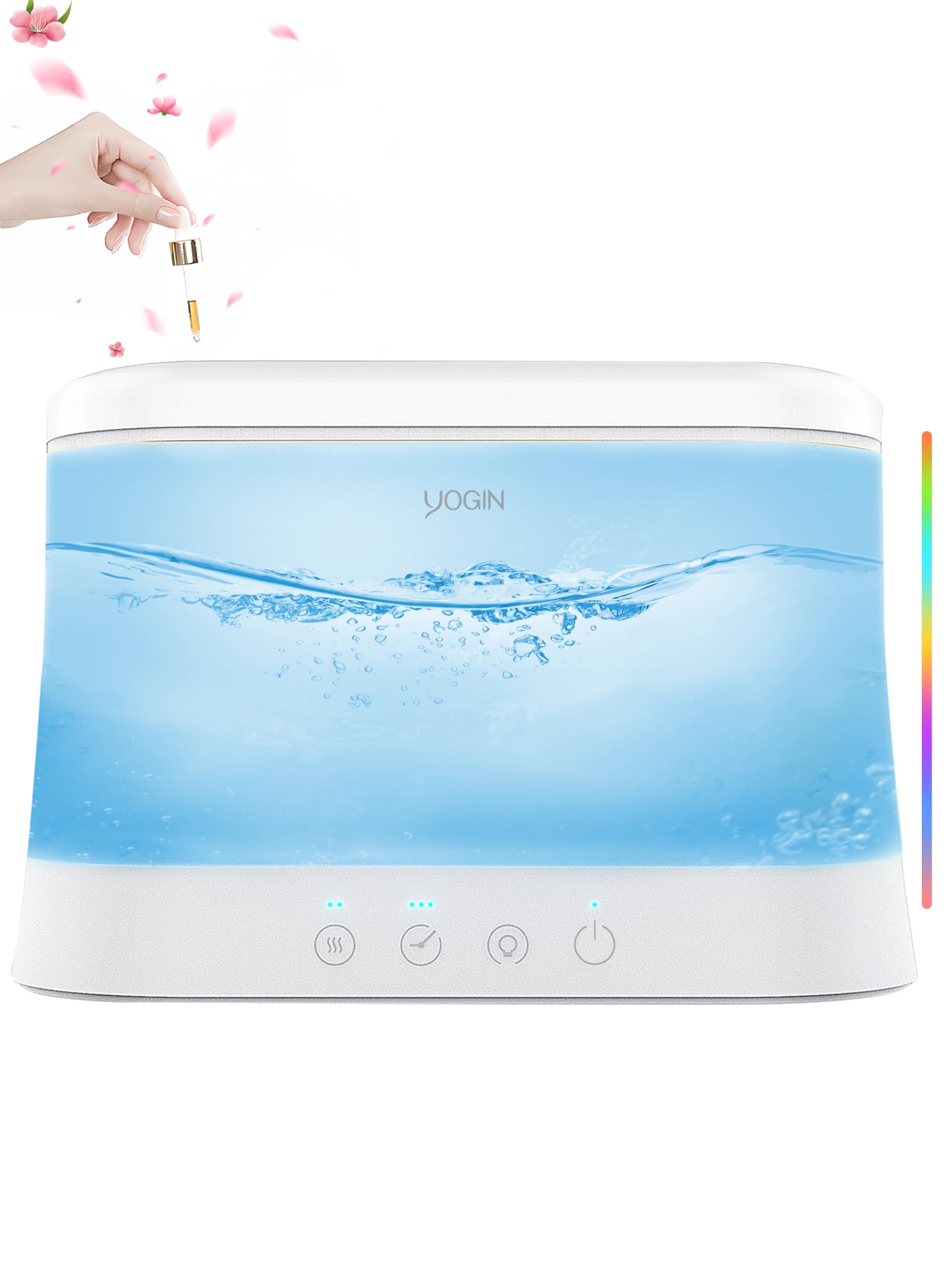 YOGIN humidifiers for Bedroom, 1.8L Ultrasonic Cool Mist Humidifiers for Home Baby Nursery & Plants,Top Fill Smart Air Humidifier Runs for up to 25Hours
